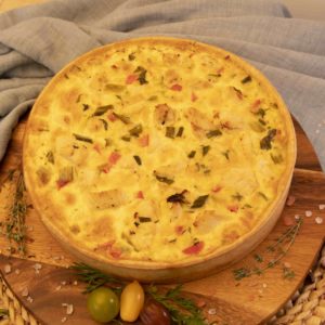 Quiche de Pollo, Choclo y Pimenton